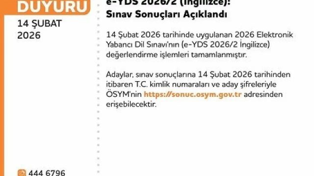14 Şubat e-YDS sonuçları açıklandı mı?