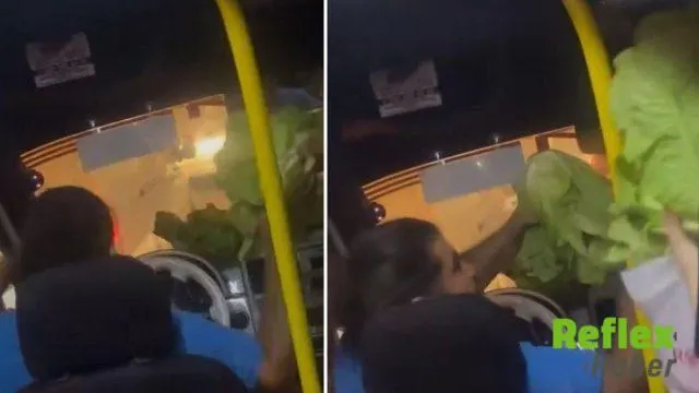Mersin’de Kırmızı İşıkta Dolmuşta Marul İ̇kramı