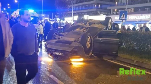 Çorlu’da Takla Atan Otomobilde İ̇ki Kişi Yaralandı