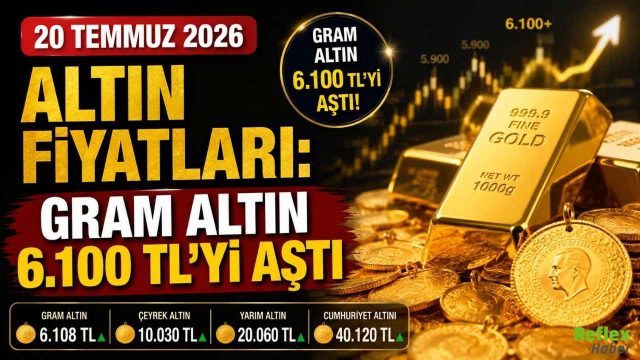 20 Temmuz 2026 Altın Fiyatları: Gram Altın 6.100 TL'yi Aştı