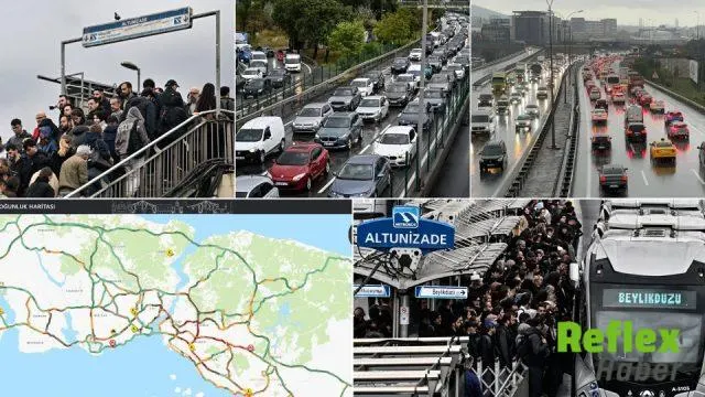 İ̇stanbul’da Yağışla Birlikte Trafik Yoğunluğu Arttı