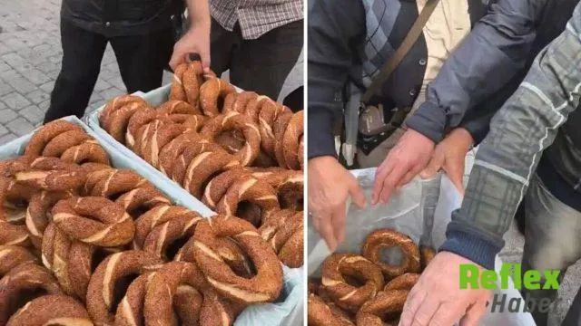Ücretsiz Simit Dağıtımında Kısa Süreli İ̇tişme