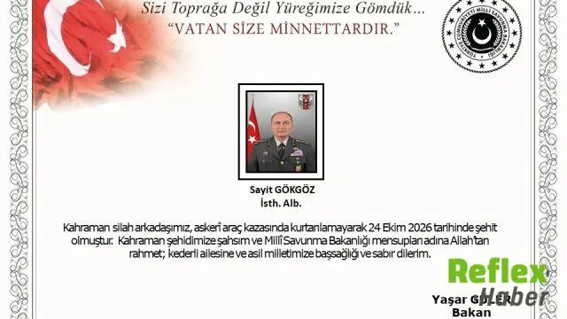 Askeri Araç Kazasında Albay Sayit Gökgöz Şehit Oldu