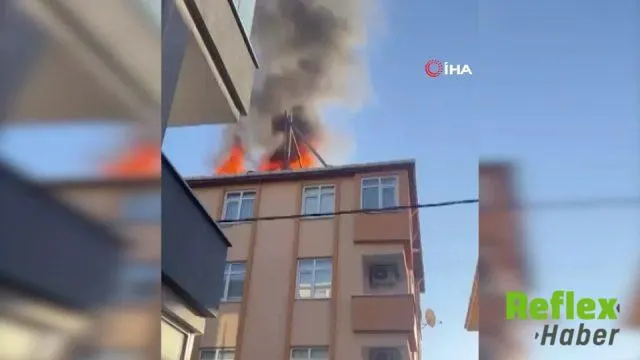 Ataşehir'de İ̇zolasyon Çalışması Sırasında Çıkan Yangın Çatıyı Kullanılamaz Hale Getirdi