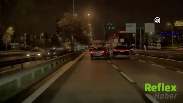 Pendik’te Şerit Değiştiren Otomobil Cipe Çarptı