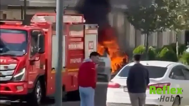 Azerbaycan Konutları’nda Park Halindeki Araçta Yangın