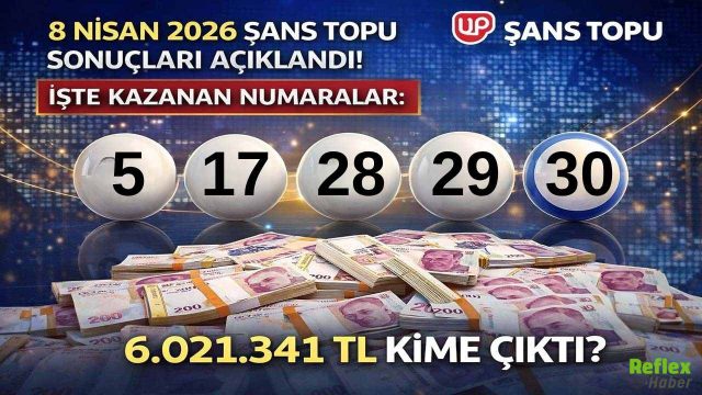 8 Nisan 2026 Şans Topu Sonuçları Açıklandı! İşte Kazanan Numaralar: 6.021.341 TL Yine Devretti