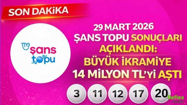 29 Mart 2026 Şans Topu Sonuçları Açıklandı: Büyük İkramiye 14 Milyon TL’yi Aştı