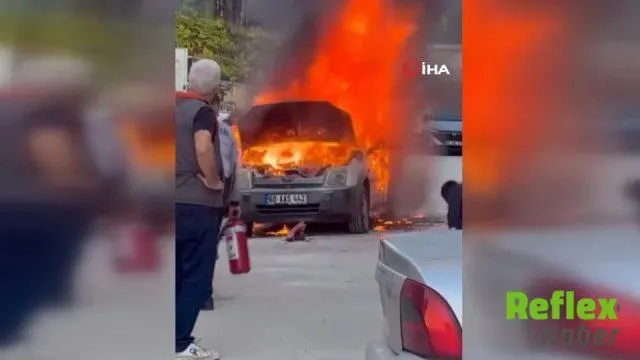 Tokat Gaziosmanpaşa Üniversitesi Hastanesi Otoparkında Araç Yangını