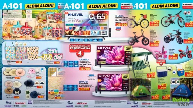 A101 16 Temmuz Aktüel Kataloğu Yayınlandı! Televizyondan Bisiklete Yüzlerce Ürün Raflarda