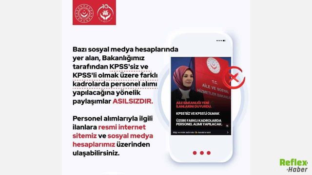 Aile Ve Sosyal Hizmetler Bakanlığı’ndan Personel Alımı Açıklaması