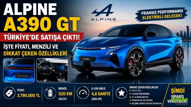 Alpine A390 GT Türkiye'de Satışa Çıktı! İşte Fiyatı, Menzili ve Dikkat Çeken Özellikleri