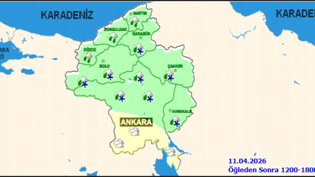 Ankara'da 11 Nisan Cumartesi Hava Durumu: Yağmur ve Yükseklerde Kar Bekleniyor