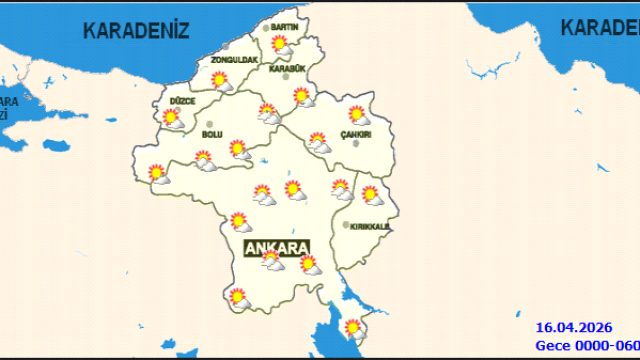 Ankara'da 16 Nisan Perşembe Günü Hava Durumu: Parçalı Bulutlu, Sıcaklık 20°C