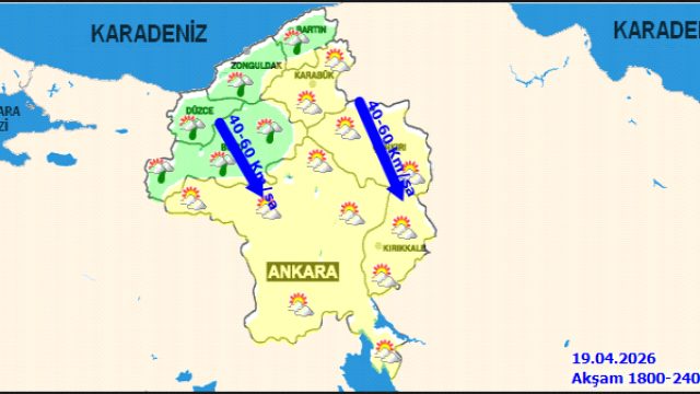 Ankara'da 19 Nisan Pazar Günü Hava Durumu: Yağmur ve Kuvvetli Rüzgar Bekleniyor