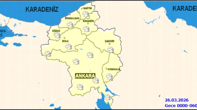 Ankara'da 26 Mart Hava Durumu: Parçalı Bulutlu ve Yağışlı Geçişler