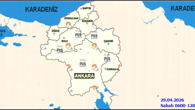 Ankara'da 29 Nisan Hava Durumu: Parçalı Bulutlu, Sıcaklık 7-21 Derece