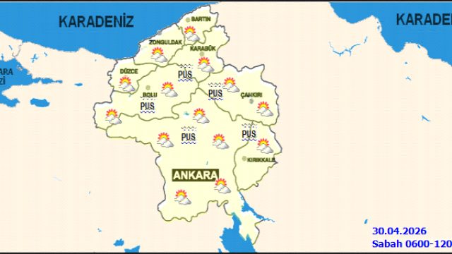 Ankara'da 30 Nisan Perşembe Günü Hava Durumu: Parçalı Bulutlu ve Sıcaklık 22°C