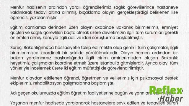 Başakşehir’deki Okulda 8 Öğrencinin Yaralandığı Olay İ̇nceleniyor