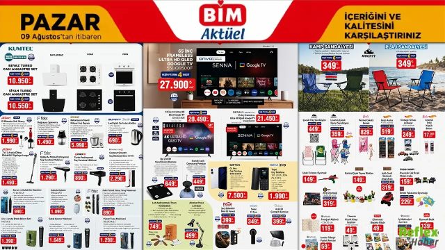 BİM 9 Ağustos 2026 Aktüel Ürünler Kataloğu Belli Oldu! Kamp Ürünlerinden Elektroniğe Yeni Fırsatlar