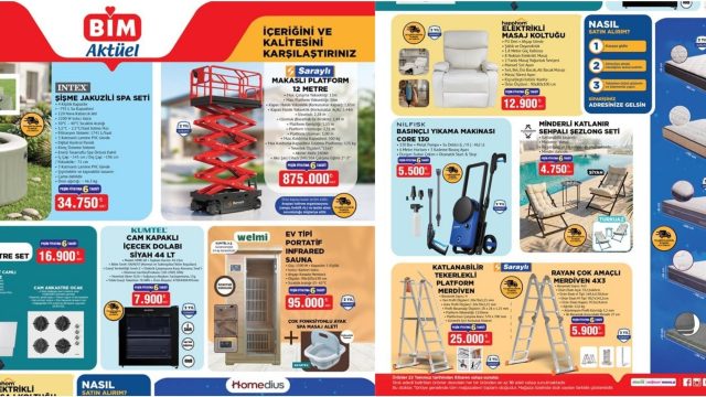 BİM 22 Temmuz Aktüel Kataloğu Yayınlandı! Makaslı Platform Ve Jakuzili Spa Seti Dikkat Çekiyor