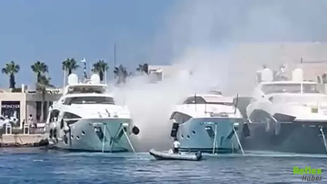 Bodrum Marinada Patlama! Bakım Yapılan Lastik Bot Alev Aldı
