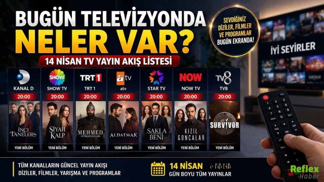Bugün Televizyonda Neler Var? 14 Nisan TV Yayın Akış Listesi: Kanal D, Show TV, TRT 1, ATV, Star TV, NOW TV, TV8