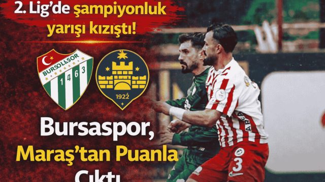 2. Lig’de Zirve Yarışı Devam Ediyor Bursaspor Maraş Deplasmanından Puanla Döndü