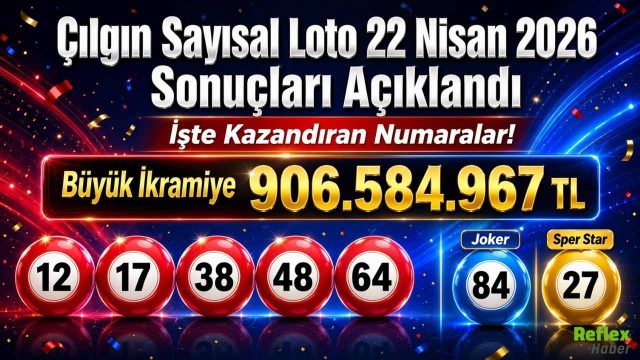 Çılgın Sayısal Loto 22 Nisan 2026 Sonuçları Açıklandı: İşte Kazandıran Numaralar! Büyük İkramiye 906.584.967 TL