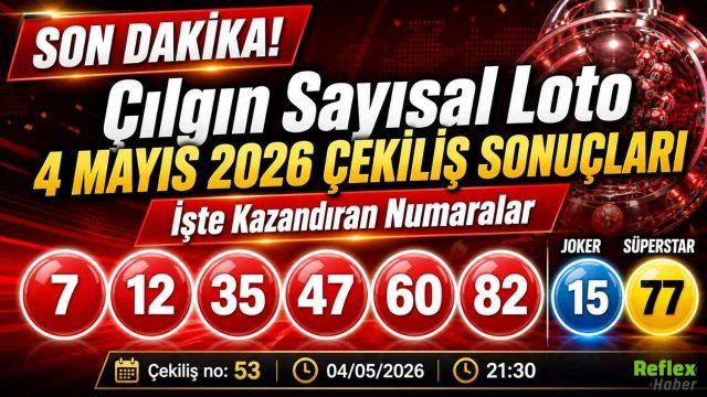Çılgın Sayısal Loto 4 Mayıs 2026 Çekiliş Sonuçları: İşte Kazandıran Numaralar