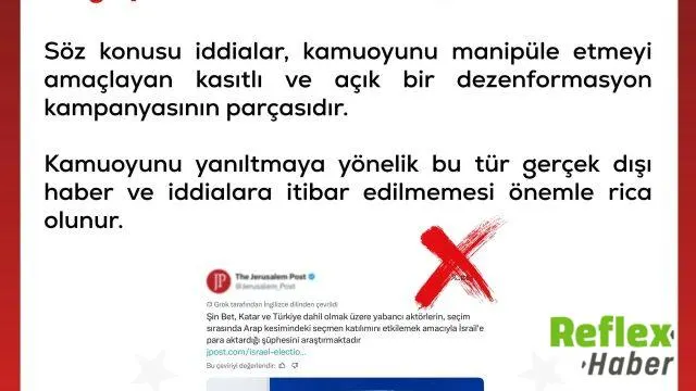 Dmm'den İ̇srail Seçimleri İ̇ddialarına Yalanlama