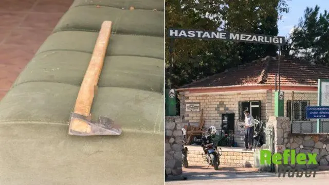 Bursa'da mezarlıkta karşılaştığı husumetlisine baltayla saldırdı