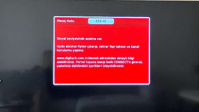 Digitürk E52-32 Hatası Çözümü Nedir? 2026 Nisan