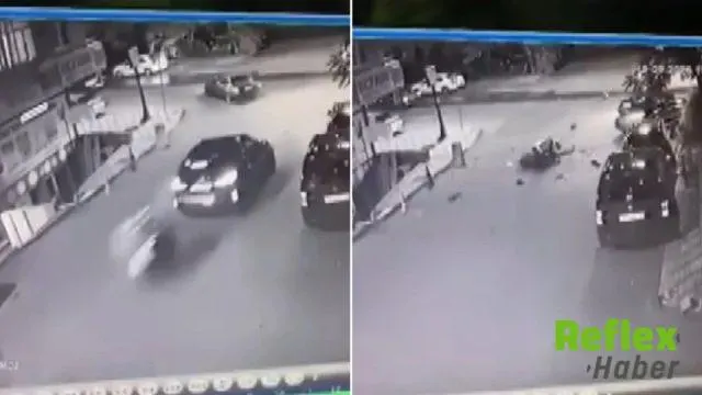 Üsküdar’da motokurye kazası: Otomobile çarpıp yola savruldu