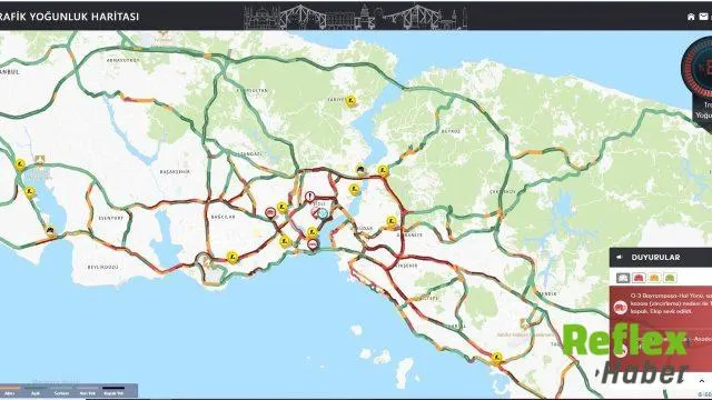İ̇stanbul’da Akşam Trafiği Yüzde 87’ye Çıktı