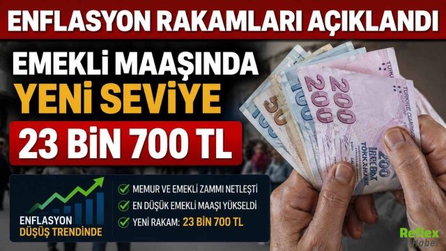 Enflasyon Rakamları Açıklandı Emekli Maaşında Yeni Seviye 23 Bin 700 TL