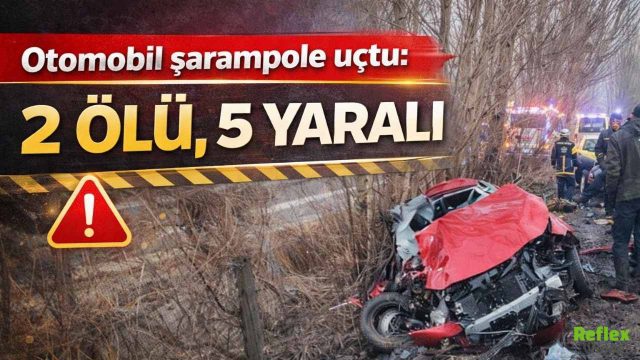 Erzurum’da Şarampole Uçan Otomobilde 2 Kişi Hayatını Kaybetti, 5 Kişi Yaralandı