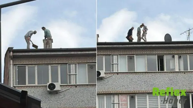Elazığ'da Çatıdaki Tehlikeli Çalışma Kamerada