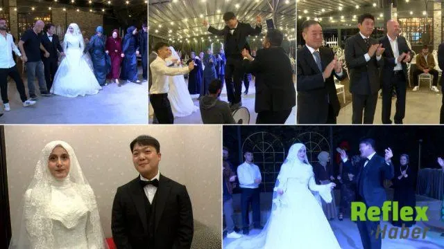 Güney Koreli Damat Kayra, Trabzon Düğününde Horon Tepip Yeni Hayatına Başladı