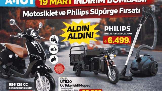 A101 19 Mart Aktüel Listesi Şaşırttı! Motosiklet, Keman ve Philips Süpürge Satışta