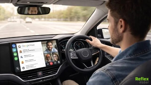 Google Meet Artık Android Auto'da: Araç İçi Toplantı Dönemi Başladı