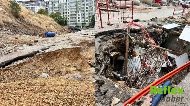Ankara Keçiören'de sel ve heyelan felaketi: Gülgün Sokak'ta yol çöktü, 15 araç kullanılamaz hale geldi