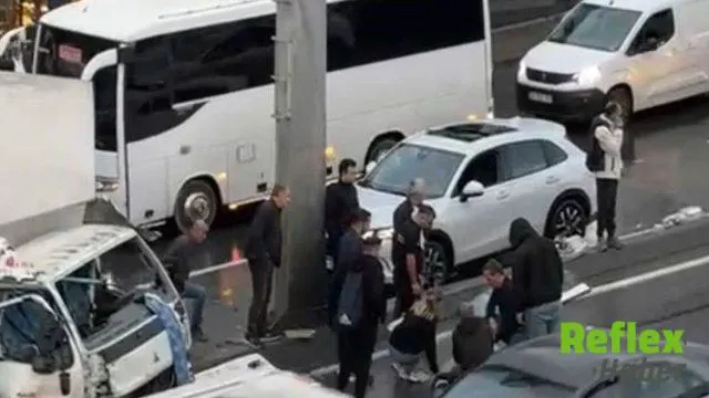 Haramidere’de feci kaza: Çevredekiler yaralı sürücüye kalp masajı yaptı