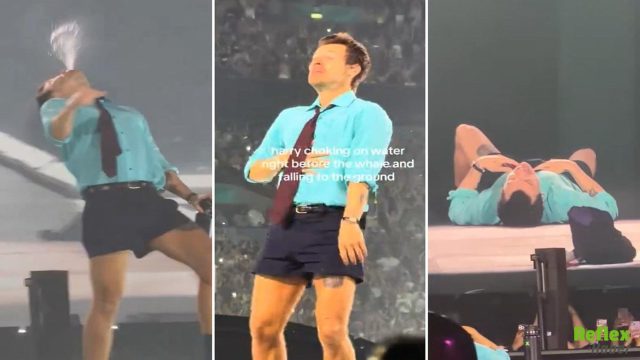 Harry Styles'ın Sahne Şovu Kabusa Döndü! Ağzından Püskürttüğü Su Boğazına Kaçtı