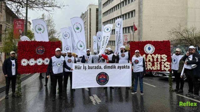 Hür İşçi Sendikaları Konfederasyonu Taksim’de 1 Mayıs Mesajı Verdi