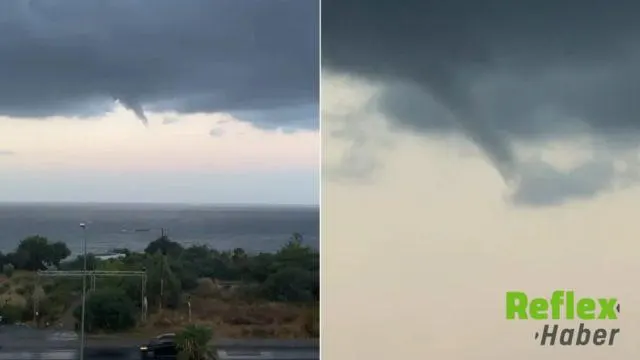 Alanya’da deniz üzerinde hortum oluştu