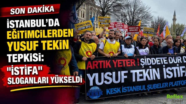 İl Milli Eğitim Önünde Sert Protesto: Eğitimcilerden Yusuf Tekin Tepkisi