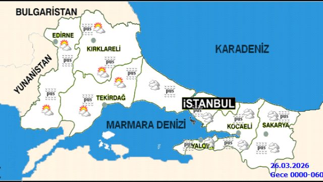 İstanbul'da Bugün Parçalı Bulutlu Hava: Sıcaklık 7-12 Derece Arasında