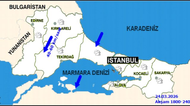 İstanbul'da Kuvvetli Poyraz ve Yağış Uyarısı: 24 Mart Hava Durumu