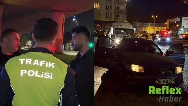 Kayseri'de Kaçan Alkollü Sürücü Kazada Yakalandı
